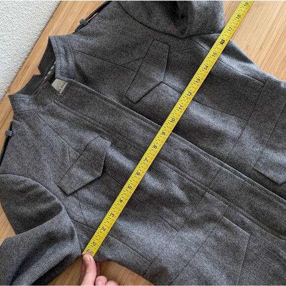 Banana Republic Gray Button Wool Military Blazer Overcoat Jacket, size 2 - Picture 5 of 10